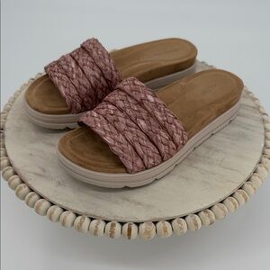 Easy Spirit Dusty Pink Braided Slide Sandals